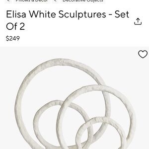 Pottery Barn Elisa Sculptures White set of 2
